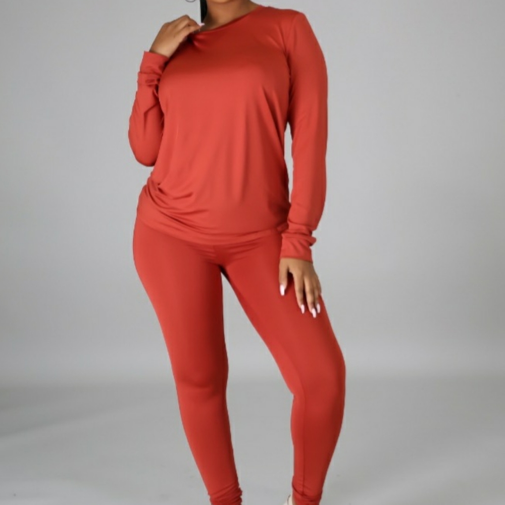 Two Piece Rust Legging Set - Picture 2 of 4